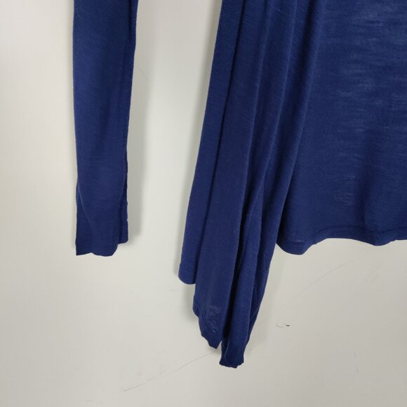 Costa Blanca Women's Open Front Cardigan Sz M Blue Rayon Lightweight Resortwear - Picture 2 of 8